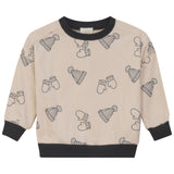Pompomme Oatmilk Cord Printed Sweatshirt