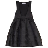 Pip+Pio Black Low Cut Tiered Jumper With Organza Shirt