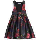 Pip+Pio Black Low Cut Floral Jumper With Organza Shirt