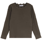 Pip+Pio Green Scallop Neck Sweater