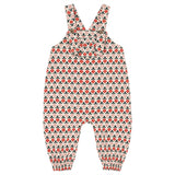 Mini P Cream Printed Cord Romper