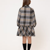 Piccola Ludo Beige Plaid Taffeta Pandoro Dress