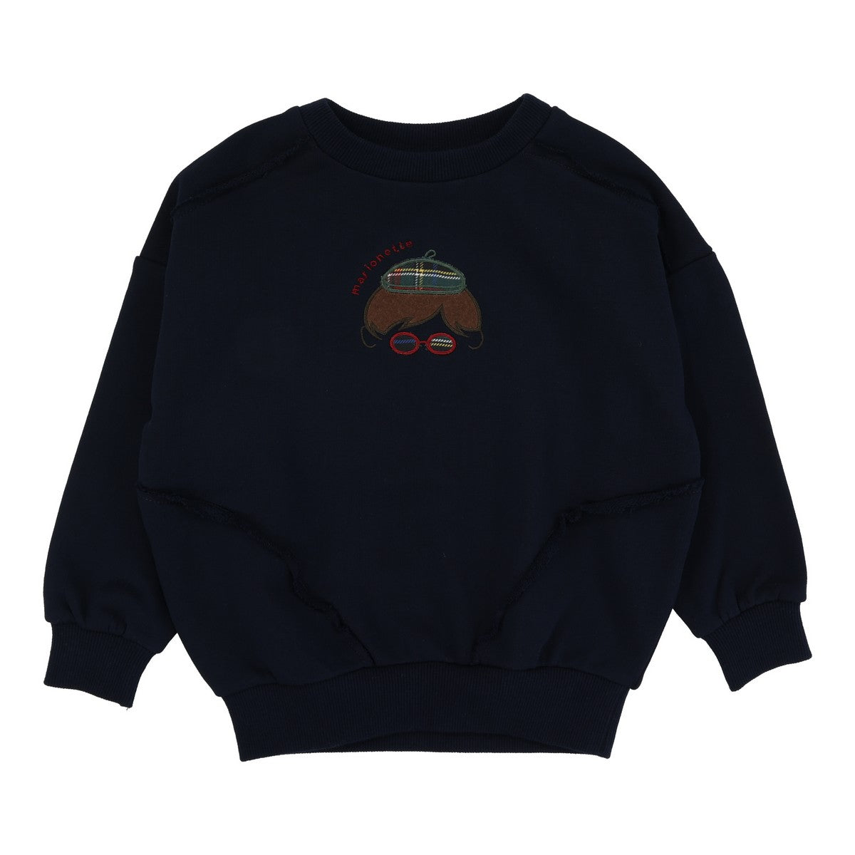 Analogie Navy Plaid Detail Boys Sweatshirt
