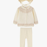 Coco Blanc Cream Embroidered Knit Set