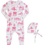 Parni Ivory/Pink Toile Footie