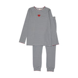 Bopop Navy Heart Pinstripe Pj's