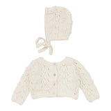 Lilette Cream Popcorn Weave Cardigan Set