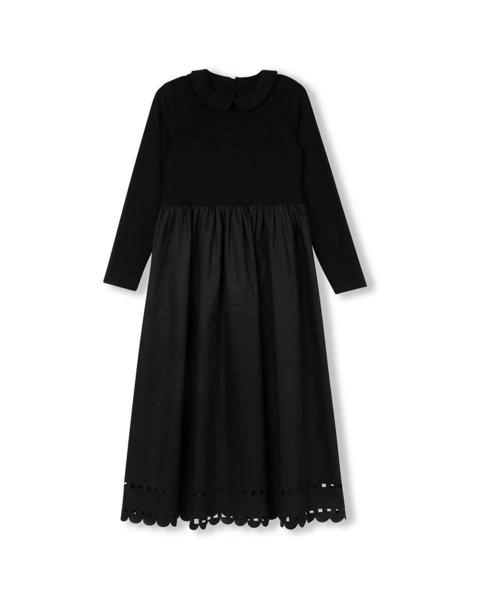 Eyelet Robe Papillon Black Poplin Collar And Eyelet Robe – Young Timers Boutique