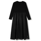 Papillon Black Poplin Collar And Eyelet Robe