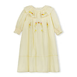 Papillon Yellow Textured Ruffle Collar Dress