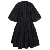 Jessie And James Navy Stripe Periwinkle Dress