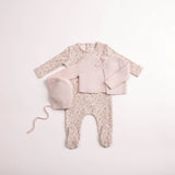 Bee & Dee Hushed Pink Petite Fleurs Footie Set