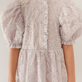 Petite Amalie Lilac Embroidered Organza Dress