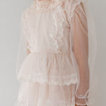 Petite Amalie Petal Crochet Collar Tulle Gown