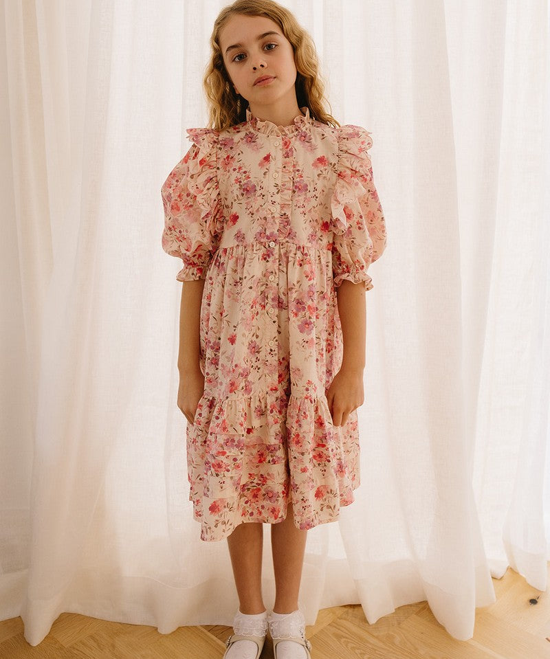 Petite Amalie Posie Print Scallop Dress