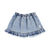Piupiuchick Washed Light Bue Denim Ruffle Short Skirt