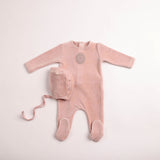Bee & Dee Toffee Plaquette Velour Footie Set