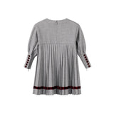 Nou Nelle Light Grey Pleated Button Dress