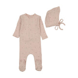 Bee & Dee Cloud Pink Pointelle Flowers Footie Set