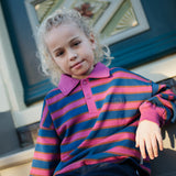 Petit Blush Stripe Polo Sweater