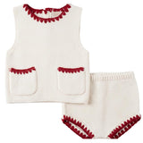 Pompomme Cream Embroidered Edge Crochet Set
