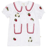 Pompomme White Embroidered Detail Dress