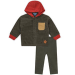 Pompomme Olive Corduroy Hoody Set