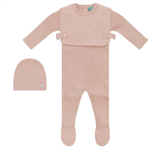 Pompomme Soft Pink Quilted Vest Footie