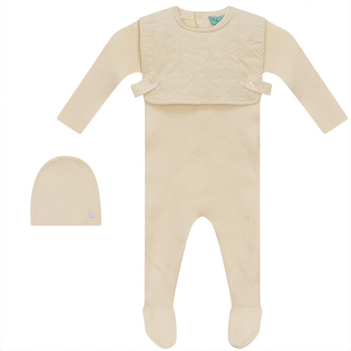 Pompomme Winter Sand Quilted Vest Footie