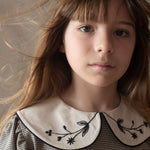 Popelin Black Gingham Embroidered Collar Dress