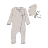 Bee & Dee Blue Print Poplin Wrap Footie Set