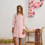 Porter Light Pink Button Down Floral Dress