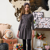 Porter Slate Grey Bow Cardigan Dress