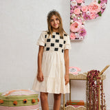 Porter Tan Tiered Crochet Dress