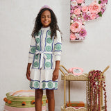 Porter White Circle Embroidery Dress