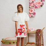 Porter White Organza Puff Sleeve Dress