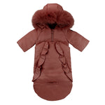 Pramie Mauve Ruffle Down Snowsuit