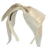 Project 6 Ivory/Gold Primrose Bow Headband