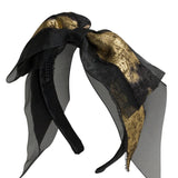 Project 6 Black/Gold Primrose Bow Headband