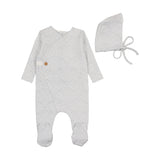Bee & Dee Steel Blue Print Wrap Footie Set