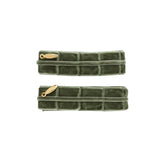 Project 6 Forest Moss Green Pristine Pleats Clip Set of Two