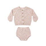 Quincy Mae Dusty Rose Speckle Bubble Knit Set