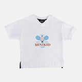 Minikid Cream V Neck T-Shirt