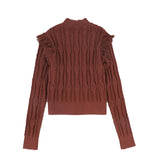 Valentina Rust Lace Pointelle Sweater
