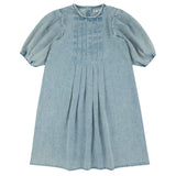 Ra & Da Light Wash Denim Front Pleat Denim Dress