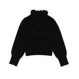 Angel Face Black Ruffle Neck Raffy Sweater