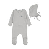 Bee & Dee Sky Blue Rattles Pointelle Footie Set