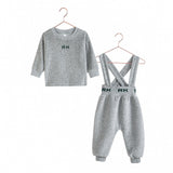 Retro Kid Grey/Green Reese Overalls Set