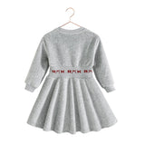 Retro Kid Grey/Red Scuba Velour Reese Dress