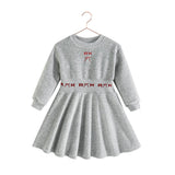 Retro Kid Grey/Red Scuba Velour Reese Dress